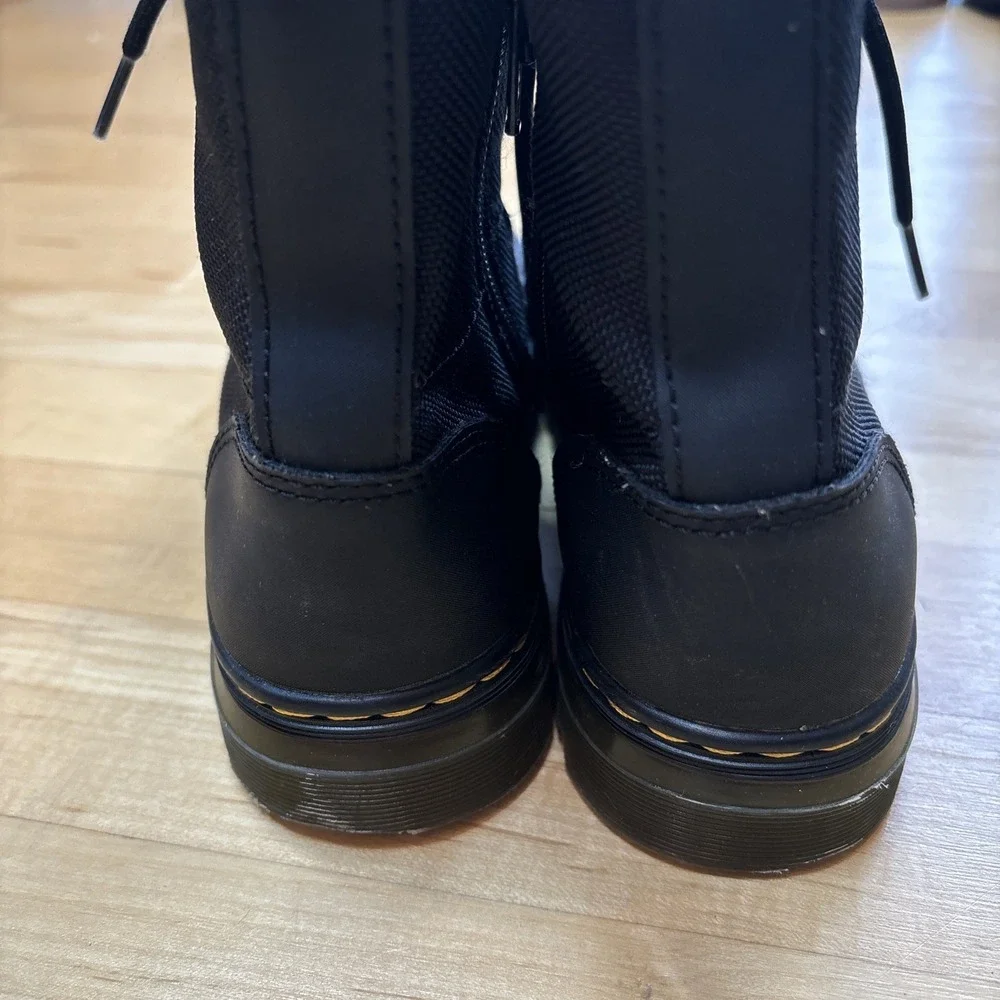 Doc Dr‎ Martens Boots Combat Lace Up Black Canvas Zip Youth Kids Size 3 Combs J